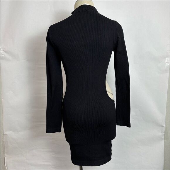 Zara Ribbed Open Side Mock Neck Sweater 335 - Picture 2 of 5